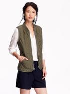 Old Navy Womens Quilted Zip Vest Size L Tall - Forest Floor