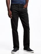 Old Navy Mens Straight Built-in Flex Max Black Jeans For Men Black Rinse Size 31w