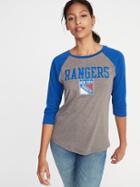 Old Navy Womens Nhl Team-graphic Raglan Tee For Women Ny Rangers Size Xs