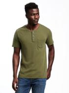 Old Navy Garment Dyed Henley For Men - Dried Sage