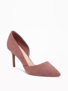 Old Navy Sueded Dorsay Pumps For Women - Mauve