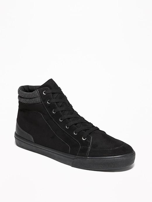 Old Navy Mens Mid-top Faux-suede Sneakers For Men Blackjack Size 10