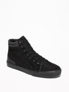 Old Navy Mens Mid-top Faux-suede Sneakers For Men Blackjack Size 10