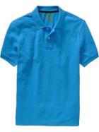 Mens New Short Sleeve Pique Polos Size L - Nebulous Blue