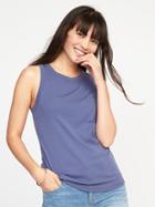 Old Navy Womens Slim-fit High-neck Sleeveless Tee For Women Majestic Sea Size S