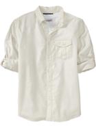 Old Navy Mens Twill Roll Sleeve Shirts - Coconut Milk