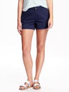 Old Navy Everyday Twill Shorts For Women 3 1/2 - Lost At Sea Navy