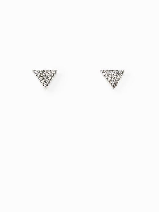 Old Navy Womens Pav-crystal Pyramid Studs For Women Silver Size One Size