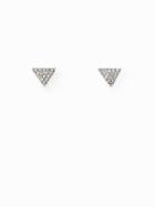 Old Navy Womens Pav-crystal Pyramid Studs For Women Silver Size One Size