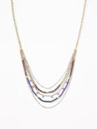 Old Navy  Layered Bead Chain Necklace For Women Gold Size One Size