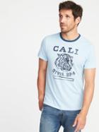 Old Navy Mens Graphic Ringer Tee For Men Monet Blue Size Xs