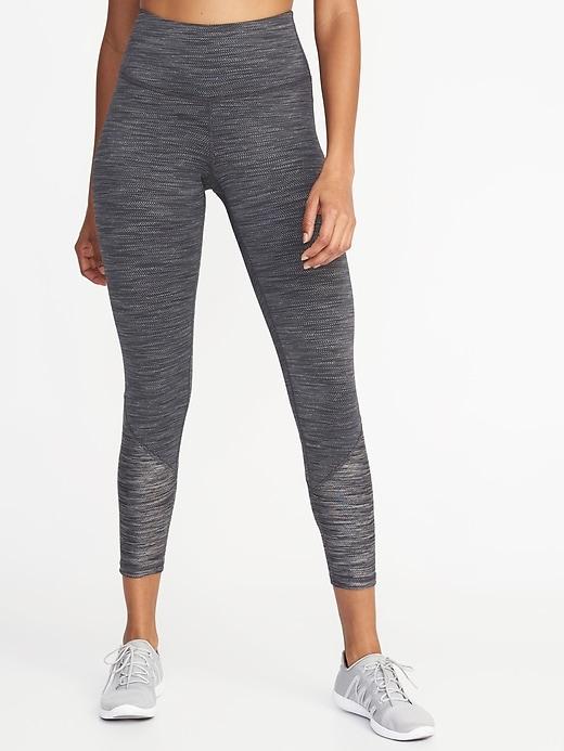 Old Navy Womens High-rise 7/8-length Textured-jacquard Leggings For Women Carbon Size Xl