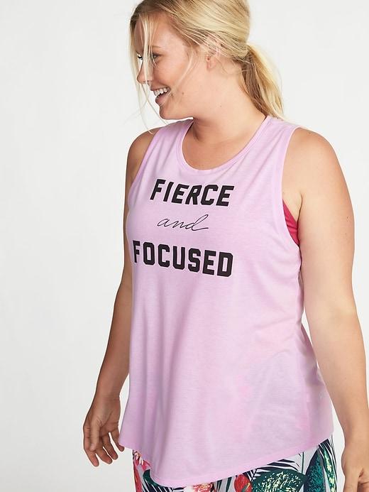 Old Navy Womens Relaxed Plus-size Graphic Perfomance Tank Fierce And Focused Size 2x