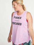Old Navy Womens Relaxed Plus-size Graphic Perfomance Tank Fierce And Focused Size 2x
