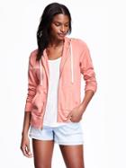 Old Navy Relaxed Zip Front Hoodie For Women - Pretty Peachy