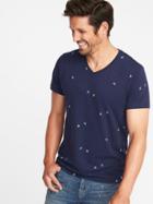 Old Navy Mens Soft-washed Printed Perfect-fit V-neck Tee For Men Navy Surfers Size S