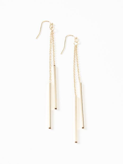Old Navy Chain Bar Drop Earrings For Women - Gold
