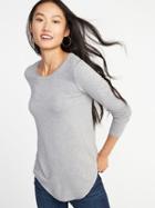 Old Navy Womens Luxe Crew-neck Tee For Women Heather Gray Size Xxl