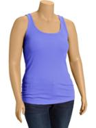 Old Navy Womens Fitted Rib-knit Plus-size Layering Tank Flower Bunch Blue Size 2x