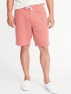 Old Navy Mens Heathered Fleece Shorts For Men (9) Heather Red Size M