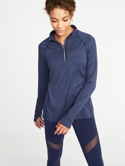 Old Navy Womens 1/4-zip Performance Pullover For Women Cross-dyed Indigo Size Xs