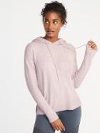 Old Navy Womens Sweater-knit Pullover Hoodie For Women Pink Marl Size L