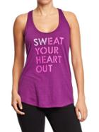 Old Navy Womens Active Godry Graphic Tanks - Fuchsia Benefits Poly
