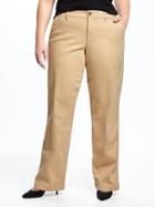 Old Navy Womens Secret-slim Plus-size Everyday Boot-cut Khakis Rolled Oats Size 30