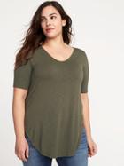Old Navy Womens Slub-knit Plus-size Hi-lo Hem Tee About Thyme Size 2x