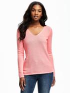 Old Navy Classic V Neck Pullover For Women - Pink Taffy
