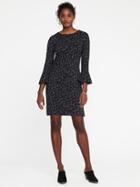 Old Navy Womens Ponte-knit Ruffle-sleeve Shift Dress For Women Blue Leopard Size L