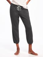 Old Navy French Terry Cropped Sleep Joggers For Women - Charcoal