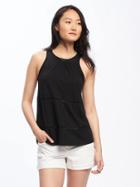 Old Navy Eyelet Trim Tank For Women - Black