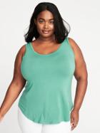 Old Navy Womens Plus-size Luxe Curved-hem Tank Kiss And Teal Size 2x