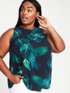 Old Navy Womens Plus-size High-neck Trapeze Tank Navy Tropical Print Size 3x
