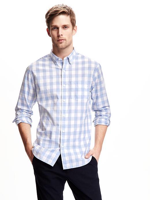 Old Navy Slim Fit Classic Plaid Shirt For Men - Anchors Away