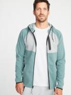 Old Navy Mens Dynamic Fleece 4-way-stretch Color-block Zip Hoodie For Men All The Waves Size Xxl