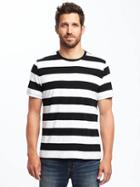 Old Navy Striped Crew Neck Tee For Men - Black