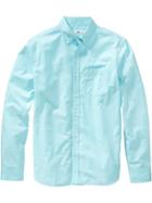 Old Navy Mens Slim Fit Button Front Shirts - Pool Paint Solid