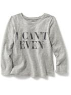 Old Navy Long Sleeve Graphic Tee Size 18-24 M - Heather Gray
