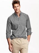 Old Navy Mens Slim Fit Shirt Size Xxl Big - Chrome Gray