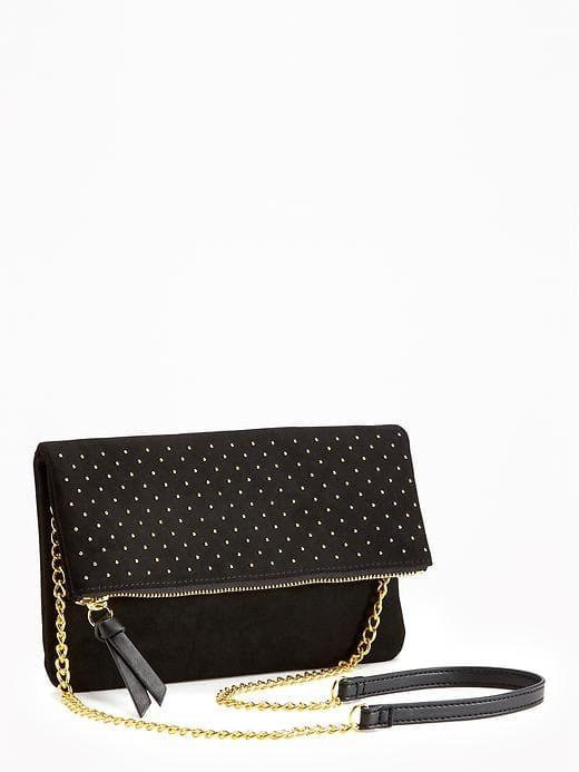 Old Navy Studded Fold Over Clutch For Women - Black T