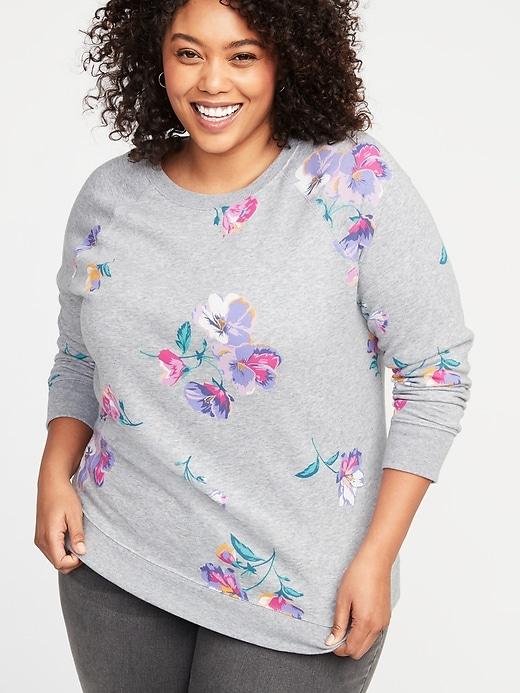 Patterned French Terry Plus-size Sweatshirt