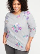 Patterned French Terry Plus-size Sweatshirt