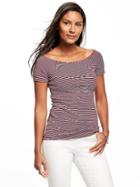 Old Navy Semi Fitted Off The Shoulder Top For Women - Gosh Garnet
