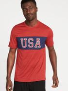 Old Navy Mens Go-dry Graphic Performance Tee For Men Red Size M