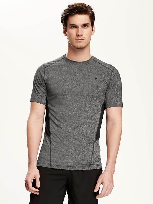 Old Navy Go Dry Mesh Trim Base Layer Tee For Men - Heather Grey