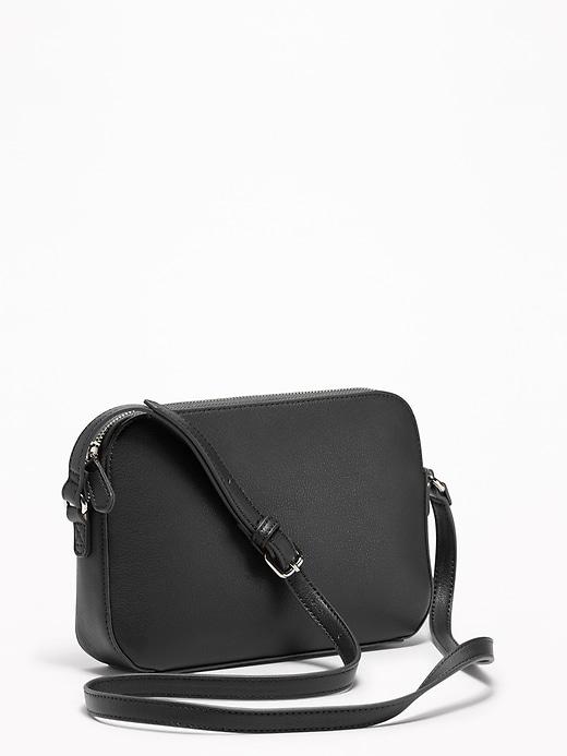 Old Navy Womens Faux-leather Cross-body Bag For Women Black Size One Size