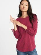 Old Navy Womens Relaxed Cinched-sleeve Top For Women Ember Red Size Xs