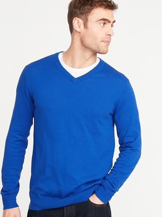 Old Navy Mens V-neck Sweater For Men Cobalt Size L